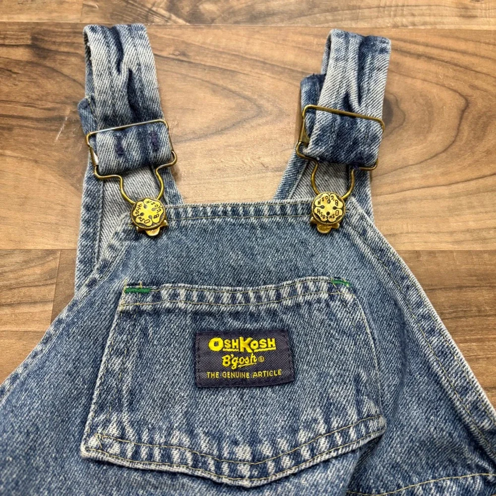 Vintage Y2K OshKosh B'gosh Overalls Kids 3T Blue Denim Vestbak Carpenter Bibs
